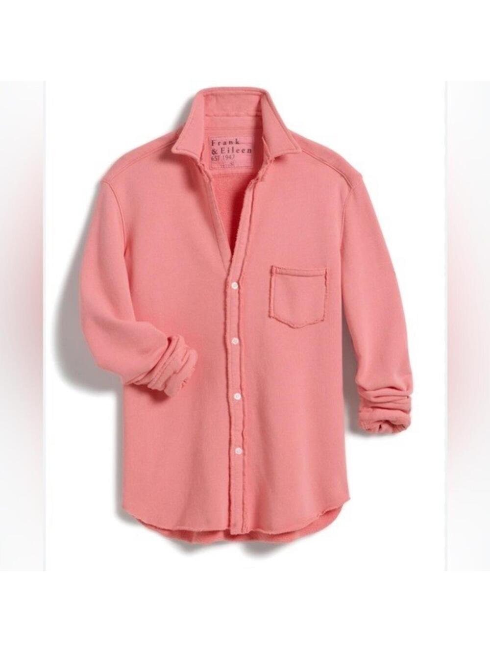 Frank & Eileen Triple Fleece Eileen Button down shirt S Coral EUC